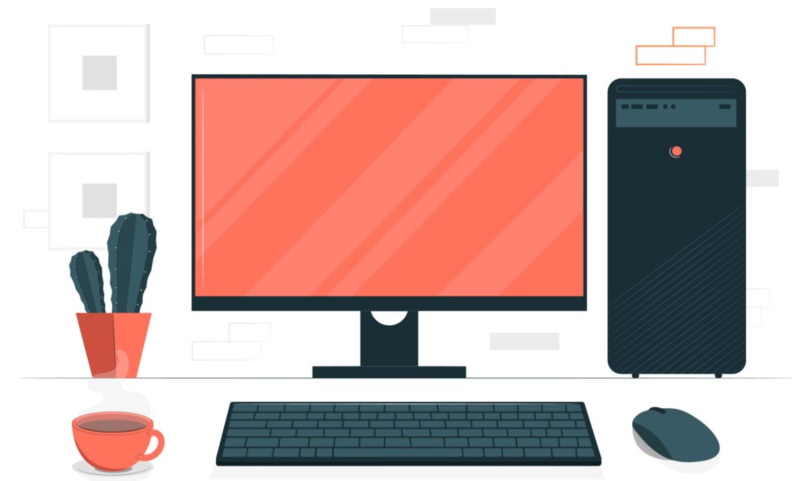 Desktop computer concept illustration