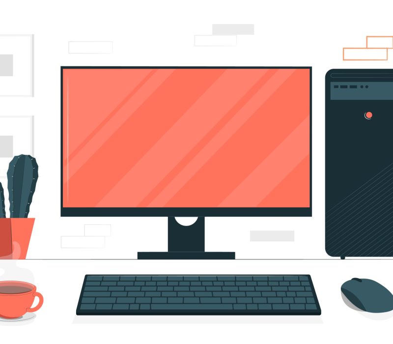 Desktop computer concept illustration